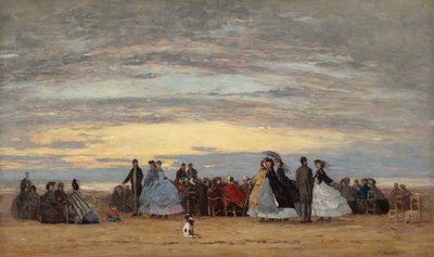 The Beach at Villerville by Eugene Louis Boudin